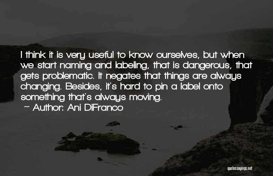 Ani DiFranco Quotes: I Think It Is Very Useful To Know Ourselves, But When We Start Naming And Labeling, That Is Dangerous, That