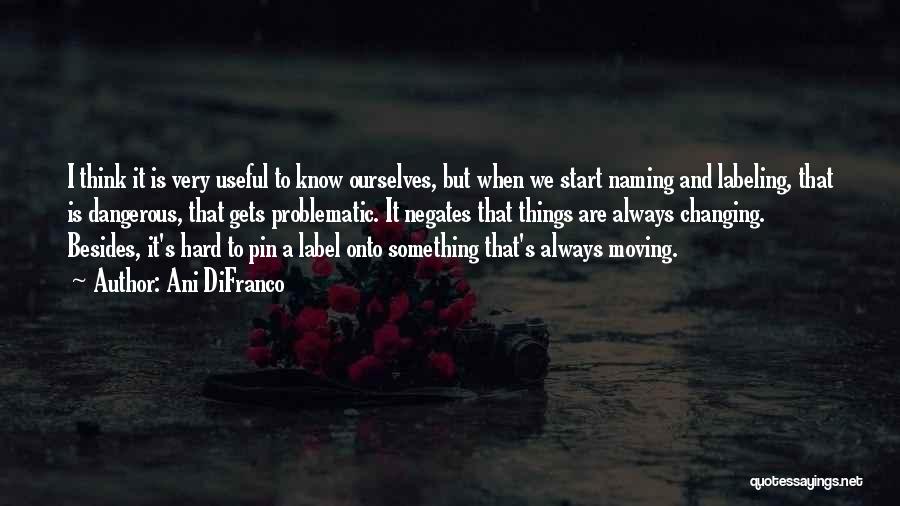 Ani DiFranco Quotes: I Think It Is Very Useful To Know Ourselves, But When We Start Naming And Labeling, That Is Dangerous, That