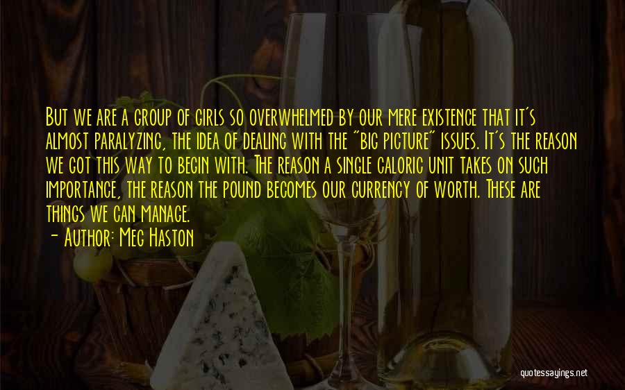 Meg Haston Quotes: But We Are A Group Of Girls So Overwhelmed By Our Mere Existence That It's Almost Paralyzing, The Idea Of