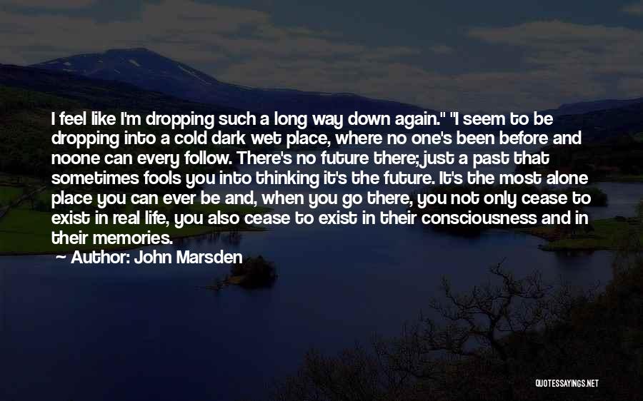 John Marsden Quotes: I Feel Like I'm Dropping Such A Long Way Down Again. I Seem To Be Dropping Into A Cold Dark