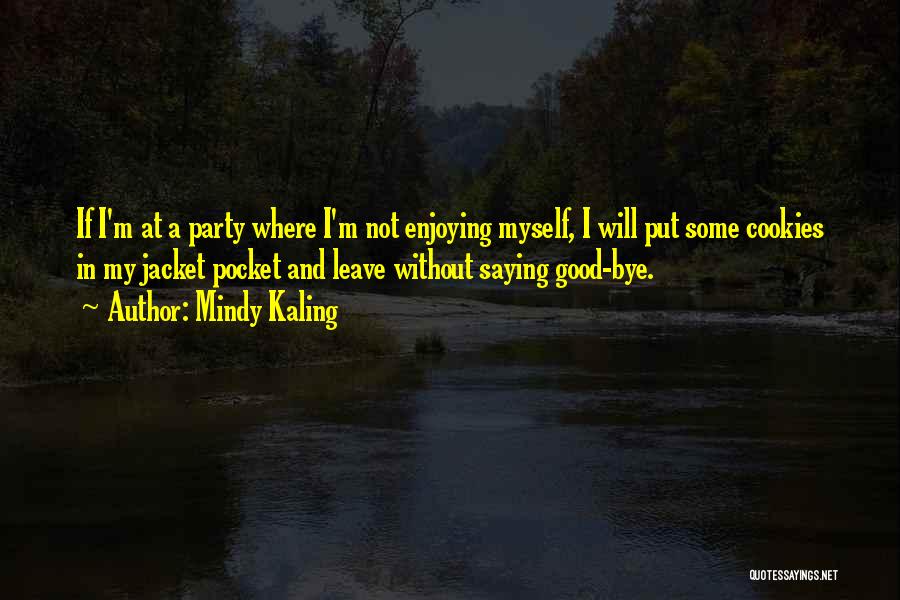 Mindy Kaling Quotes: If I'm At A Party Where I'm Not Enjoying Myself, I Will Put Some Cookies In My Jacket Pocket And