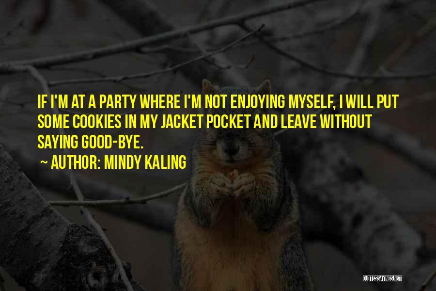 Mindy Kaling Quotes: If I'm At A Party Where I'm Not Enjoying Myself, I Will Put Some Cookies In My Jacket Pocket And