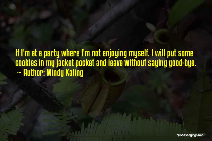 Mindy Kaling Quotes: If I'm At A Party Where I'm Not Enjoying Myself, I Will Put Some Cookies In My Jacket Pocket And