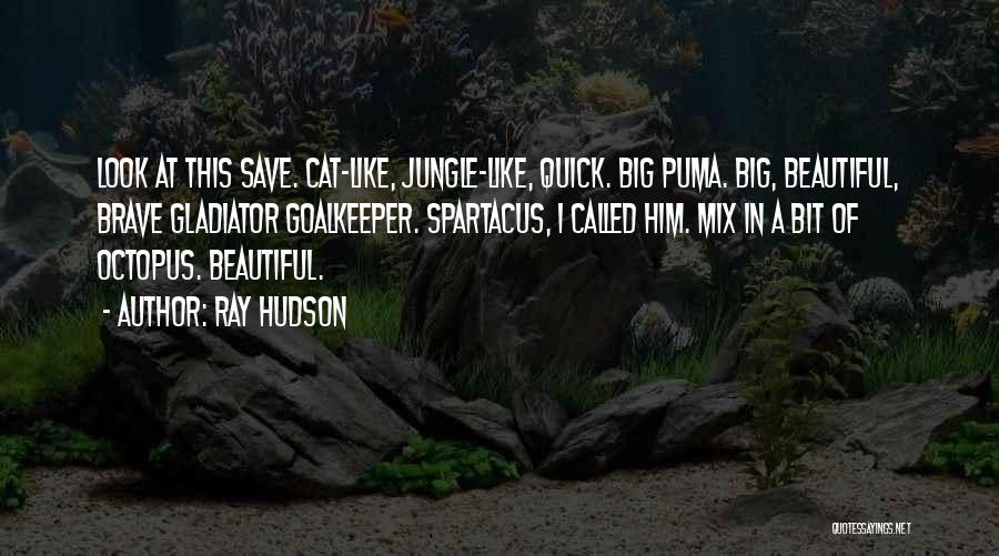 Ray Hudson Quotes: Look At This Save. Cat-like, Jungle-like, Quick. Big Puma. Big, Beautiful, Brave Gladiator Goalkeeper. Spartacus, I Called Him. Mix In