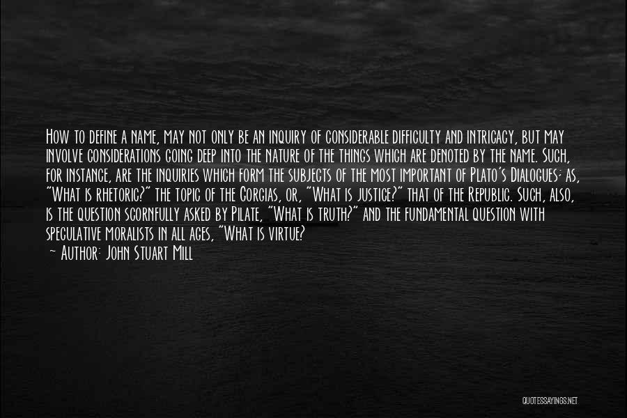 John Stuart Mill Quotes: How To Define A Name, May Not Only Be An Inquiry Of Considerable Difficulty And Intricacy, But May Involve Considerations