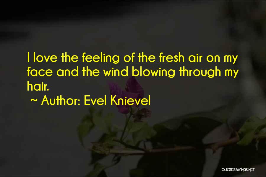 Evel Knievel Quotes: I Love The Feeling Of The Fresh Air On My Face And The Wind Blowing Through My Hair.