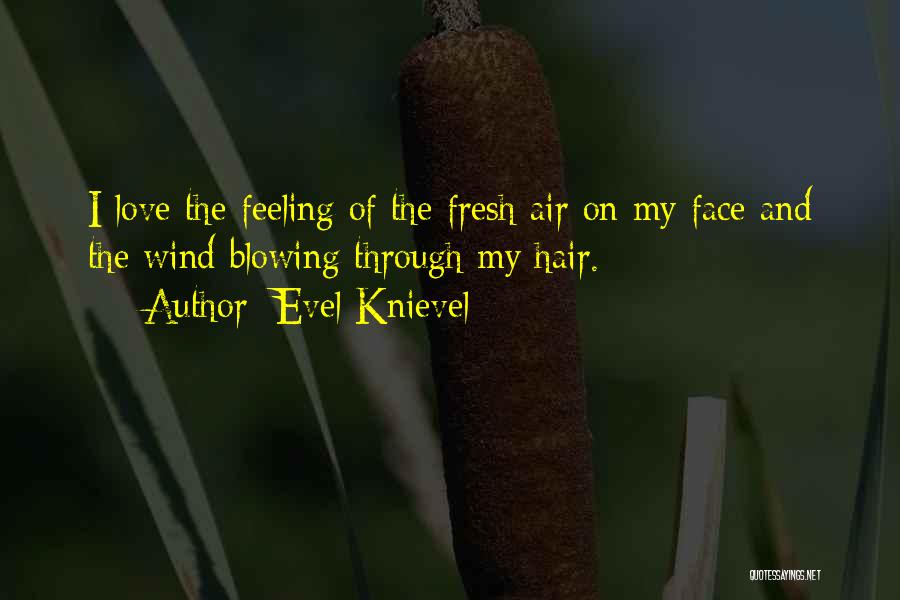 Evel Knievel Quotes: I Love The Feeling Of The Fresh Air On My Face And The Wind Blowing Through My Hair.