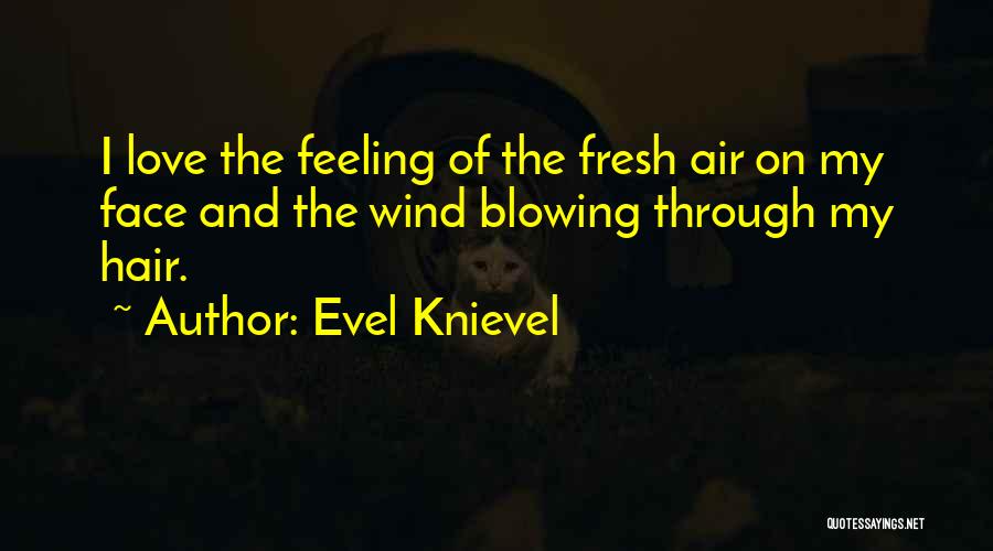 Evel Knievel Quotes: I Love The Feeling Of The Fresh Air On My Face And The Wind Blowing Through My Hair.