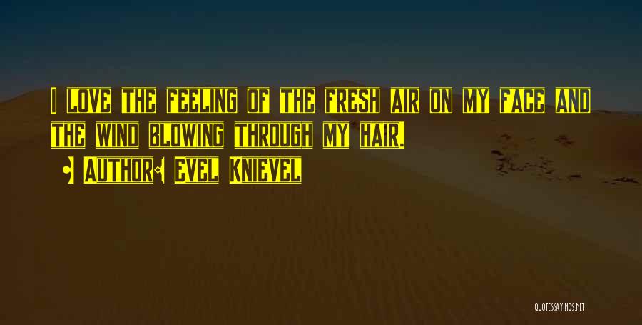 Evel Knievel Quotes: I Love The Feeling Of The Fresh Air On My Face And The Wind Blowing Through My Hair.