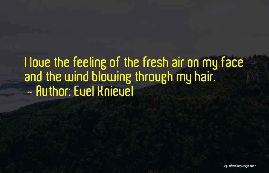 Evel Knievel Quotes: I Love The Feeling Of The Fresh Air On My Face And The Wind Blowing Through My Hair.