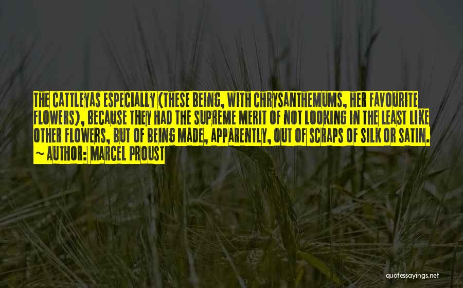 Marcel Proust Quotes: The Cattleyas Especially (these Being, With Chrysanthemums, Her Favourite Flowers), Because They Had The Supreme Merit Of Not Looking In