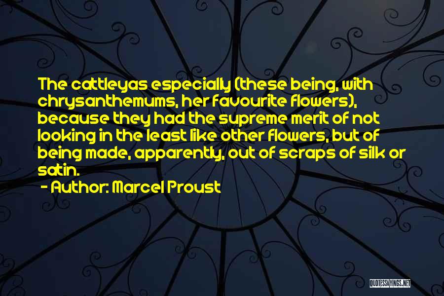 Marcel Proust Quotes: The Cattleyas Especially (these Being, With Chrysanthemums, Her Favourite Flowers), Because They Had The Supreme Merit Of Not Looking In