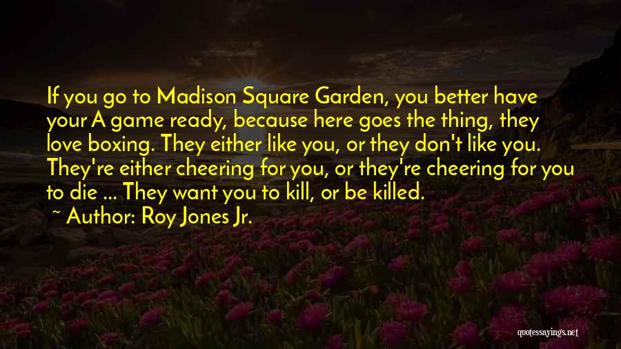 Roy Jones Jr. Quotes: If You Go To Madison Square Garden, You Better Have Your A Game Ready, Because Here Goes The Thing, They