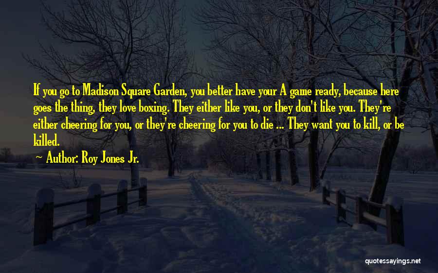 Roy Jones Jr. Quotes: If You Go To Madison Square Garden, You Better Have Your A Game Ready, Because Here Goes The Thing, They