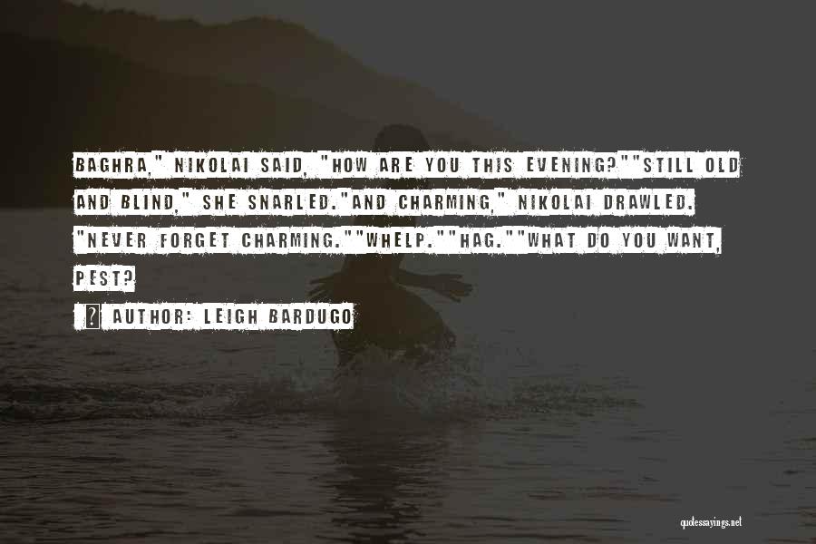 Leigh Bardugo Quotes: Baghra, Nikolai Said, How Are You This Evening?still Old And Blind, She Snarled.and Charming, Nikolai Drawled. Never Forget Charming.whelp.hag.what Do