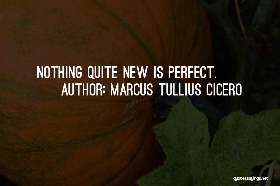 Marcus Tullius Cicero Quotes: Nothing Quite New Is Perfect.