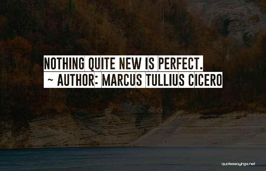 Marcus Tullius Cicero Quotes: Nothing Quite New Is Perfect.