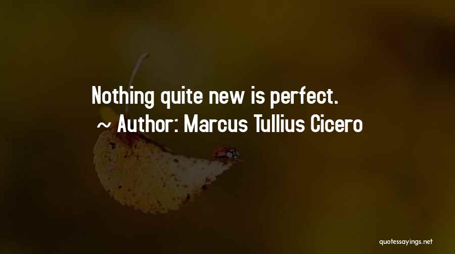 Marcus Tullius Cicero Quotes: Nothing Quite New Is Perfect.