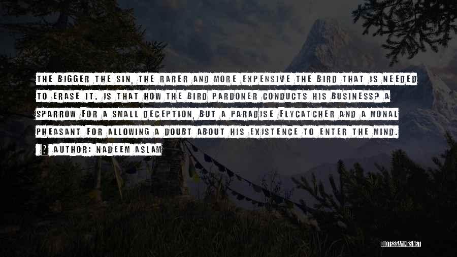 Nadeem Aslam Quotes: The Bigger The Sin, The Rarer And More Expensive The Bird That Is Needed To Erase It. Is That How
