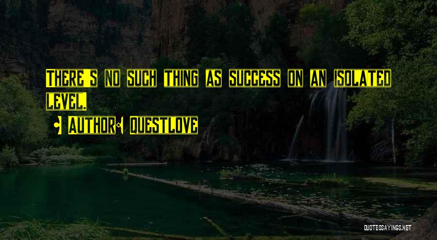 Questlove Quotes: There's No Such Thing As Success On An Isolated Level.