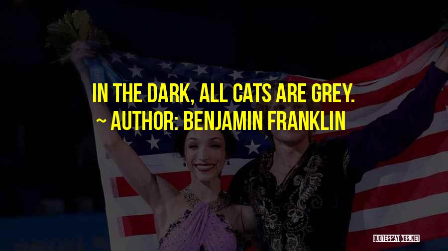 Benjamin Franklin Quotes: In The Dark, All Cats Are Grey.