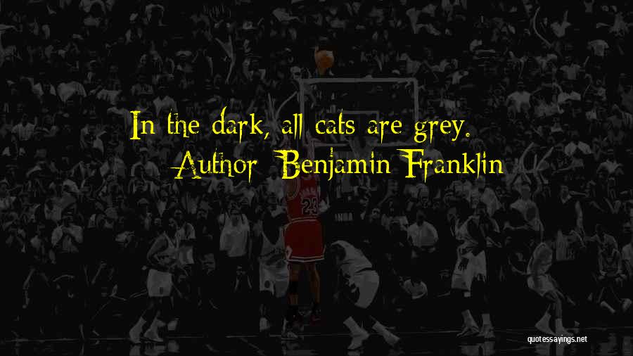 Benjamin Franklin Quotes: In The Dark, All Cats Are Grey.