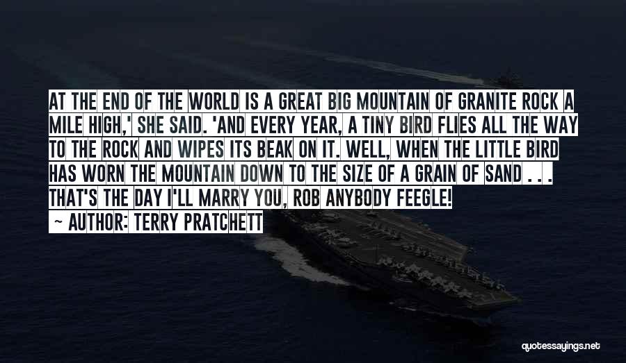 Terry Pratchett Quotes: At The End Of The World Is A Great Big Mountain Of Granite Rock A Mile High,' She Said. 'and