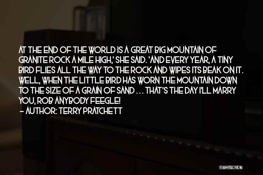 Terry Pratchett Quotes: At The End Of The World Is A Great Big Mountain Of Granite Rock A Mile High,' She Said. 'and