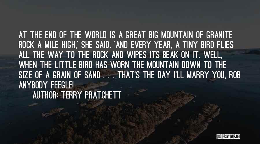 Terry Pratchett Quotes: At The End Of The World Is A Great Big Mountain Of Granite Rock A Mile High,' She Said. 'and