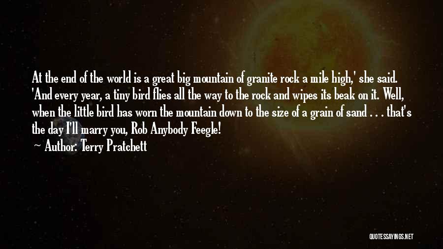 Terry Pratchett Quotes: At The End Of The World Is A Great Big Mountain Of Granite Rock A Mile High,' She Said. 'and