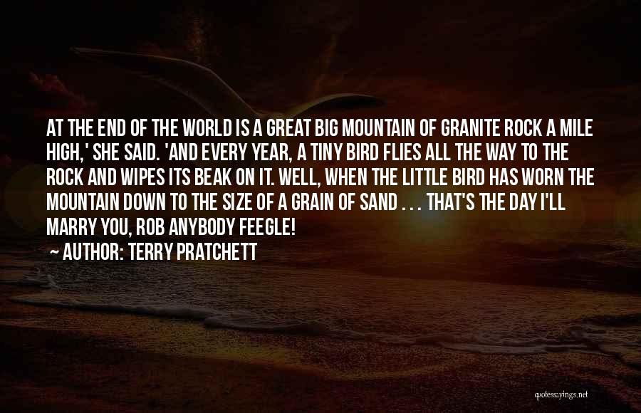 Terry Pratchett Quotes: At The End Of The World Is A Great Big Mountain Of Granite Rock A Mile High,' She Said. 'and