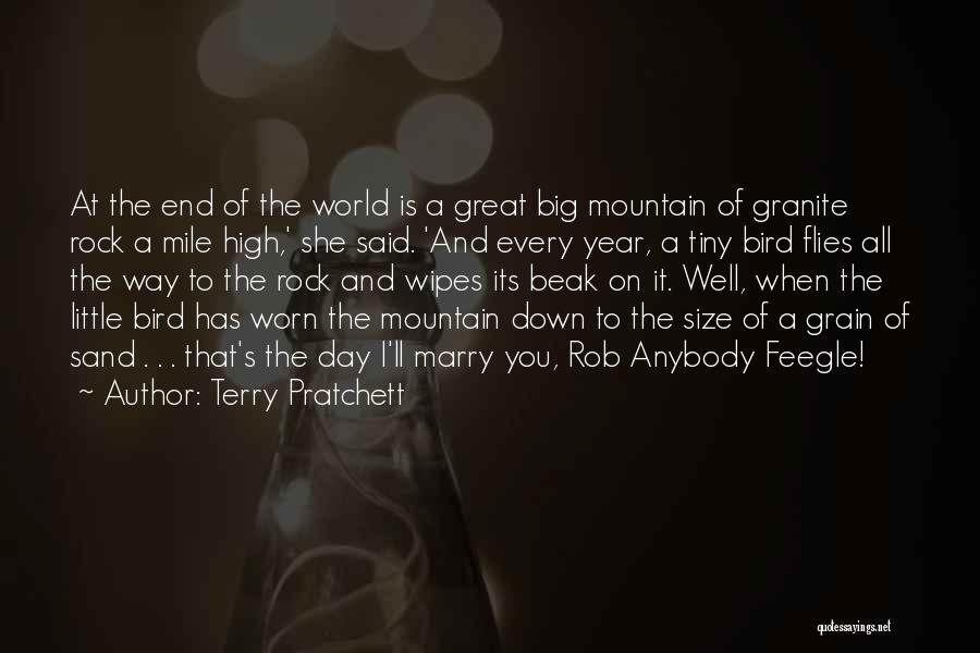 Terry Pratchett Quotes: At The End Of The World Is A Great Big Mountain Of Granite Rock A Mile High,' She Said. 'and