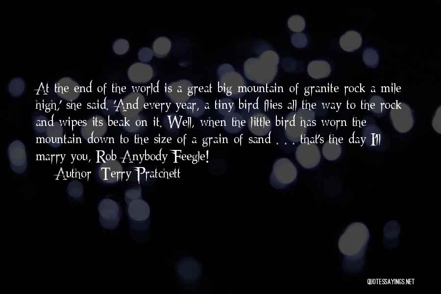 Terry Pratchett Quotes: At The End Of The World Is A Great Big Mountain Of Granite Rock A Mile High,' She Said. 'and