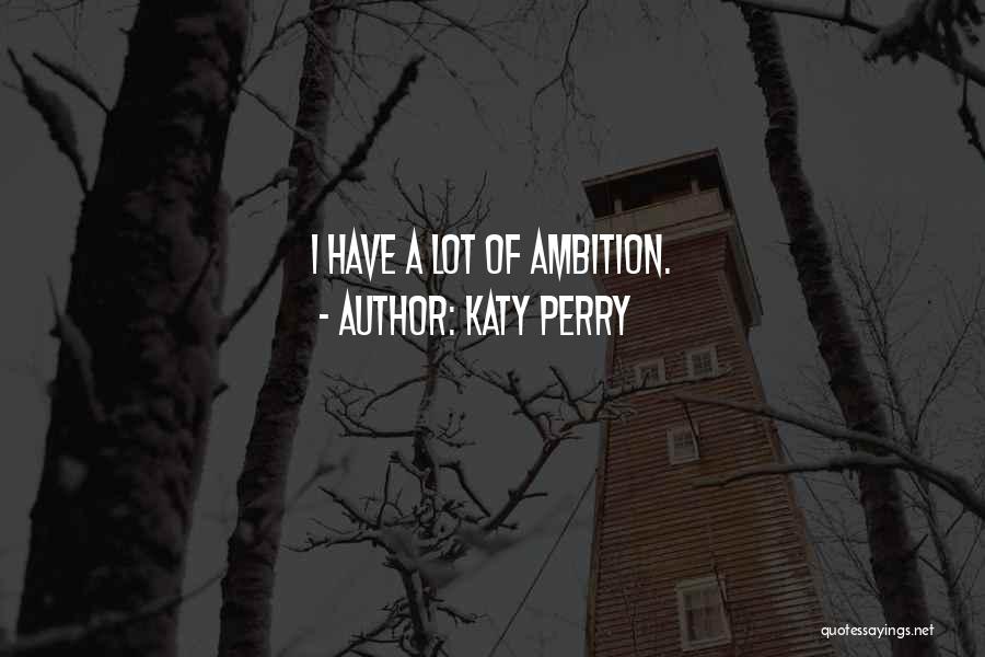 Katy Perry Quotes: I Have A Lot Of Ambition.