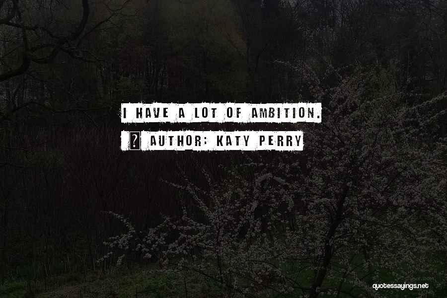 Katy Perry Quotes: I Have A Lot Of Ambition.