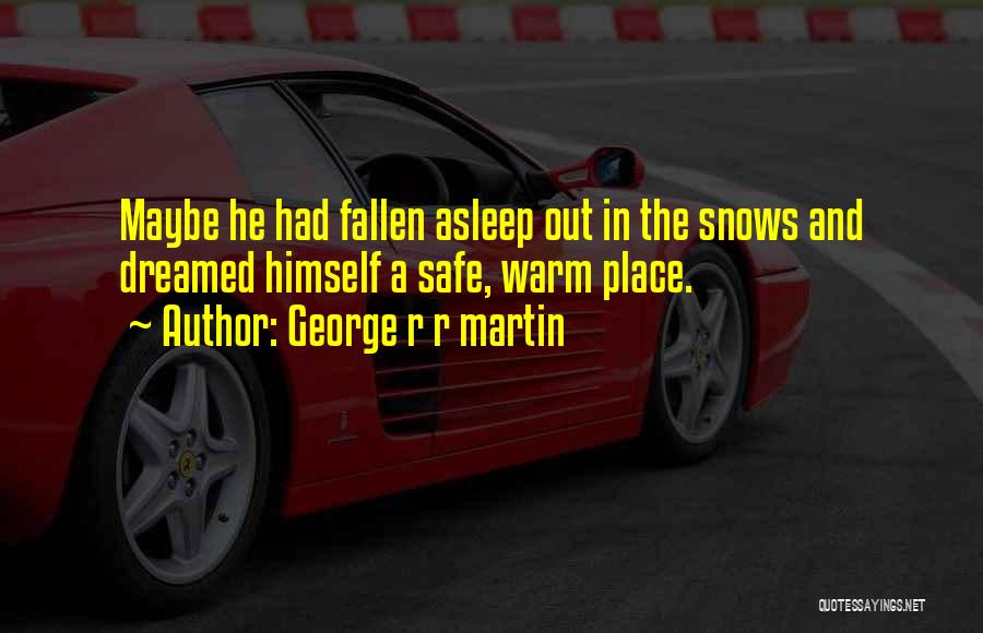 George R R Martin Quotes: Maybe He Had Fallen Asleep Out In The Snows And Dreamed Himself A Safe, Warm Place.