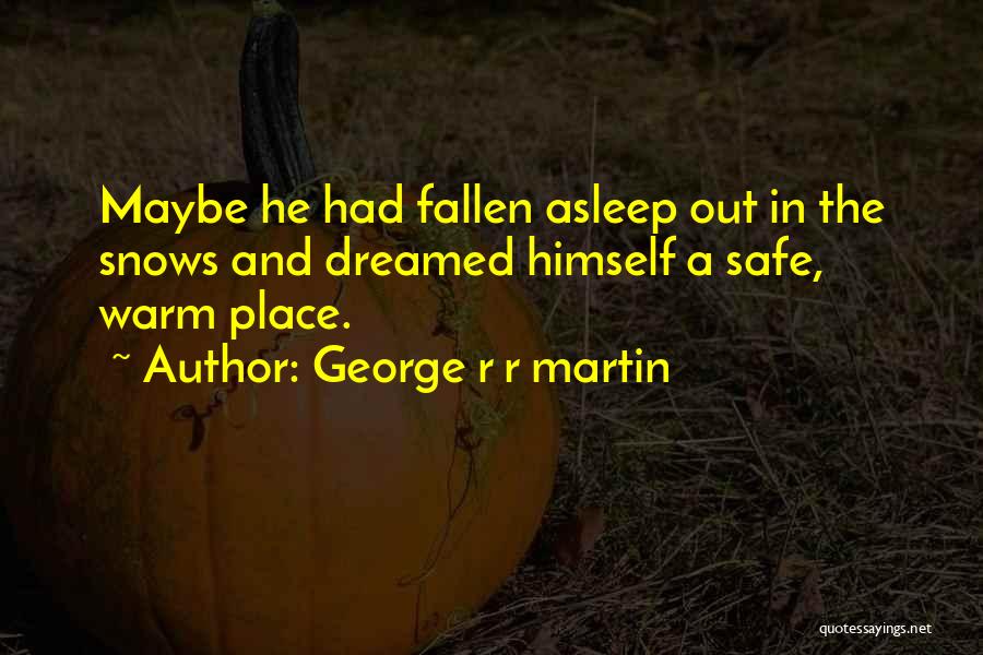 George R R Martin Quotes: Maybe He Had Fallen Asleep Out In The Snows And Dreamed Himself A Safe, Warm Place.