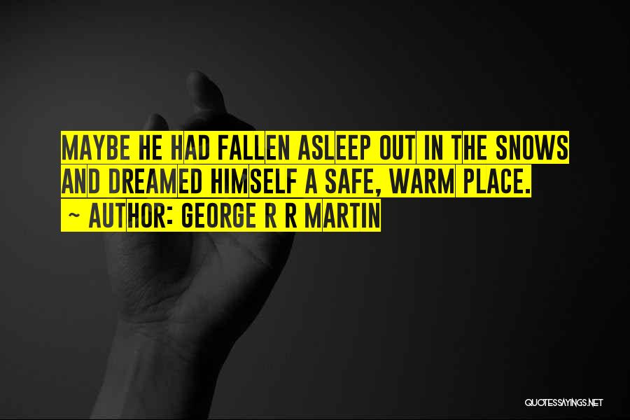 George R R Martin Quotes: Maybe He Had Fallen Asleep Out In The Snows And Dreamed Himself A Safe, Warm Place.