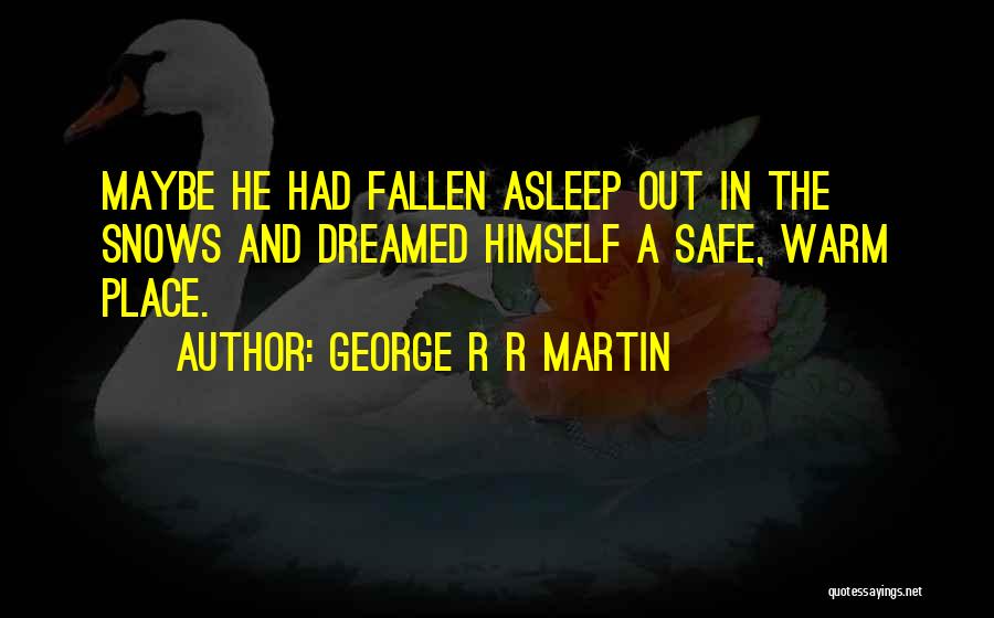 George R R Martin Quotes: Maybe He Had Fallen Asleep Out In The Snows And Dreamed Himself A Safe, Warm Place.