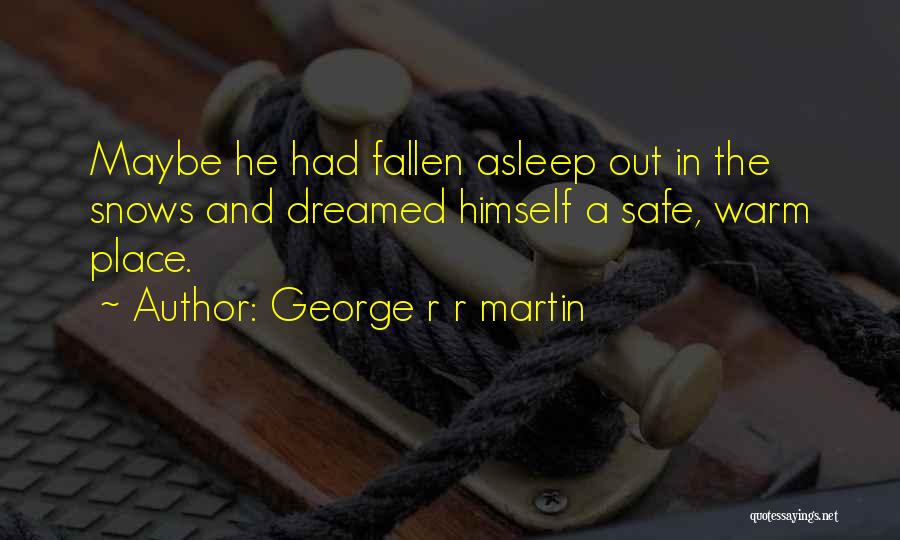 George R R Martin Quotes: Maybe He Had Fallen Asleep Out In The Snows And Dreamed Himself A Safe, Warm Place.