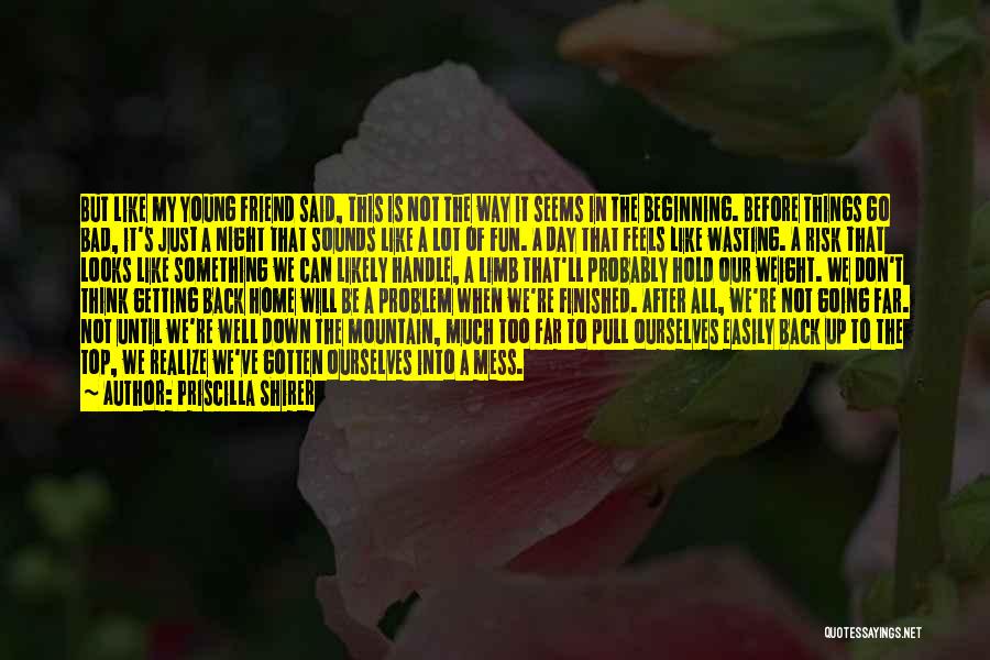 Priscilla Shirer Quotes: But Like My Young Friend Said, This Is Not The Way It Seems In The Beginning. Before Things Go Bad,