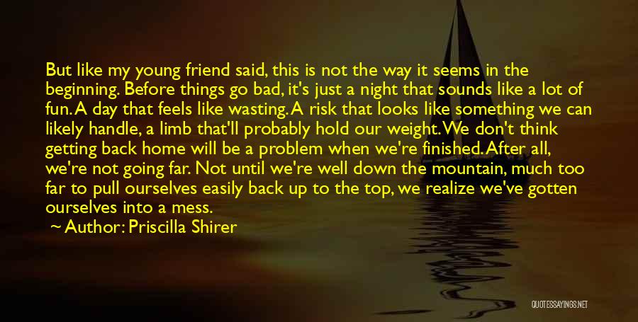 Priscilla Shirer Quotes: But Like My Young Friend Said, This Is Not The Way It Seems In The Beginning. Before Things Go Bad,