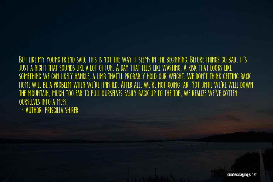 Priscilla Shirer Quotes: But Like My Young Friend Said, This Is Not The Way It Seems In The Beginning. Before Things Go Bad,