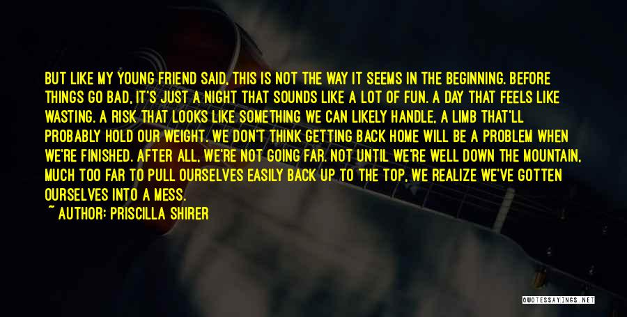 Priscilla Shirer Quotes: But Like My Young Friend Said, This Is Not The Way It Seems In The Beginning. Before Things Go Bad,