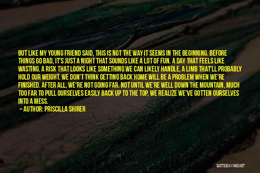 Priscilla Shirer Quotes: But Like My Young Friend Said, This Is Not The Way It Seems In The Beginning. Before Things Go Bad,