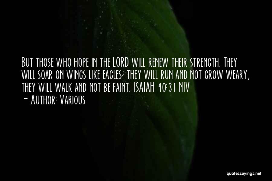 Various Quotes: But Those Who Hope In The Lord Will Renew Their Strength. They Will Soar On Wings Like Eagles; They Will