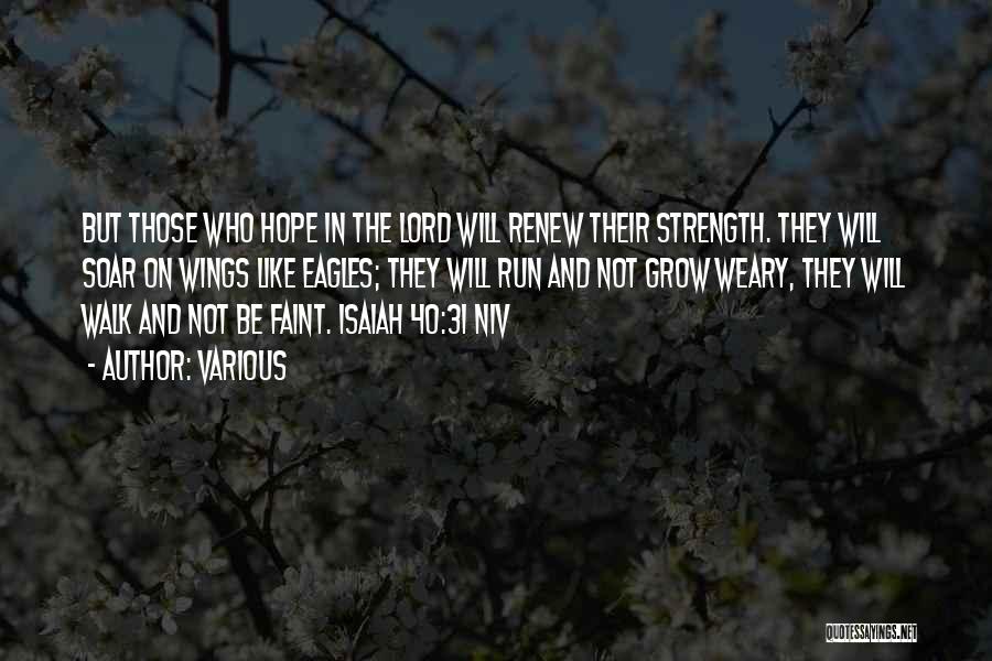 Various Quotes: But Those Who Hope In The Lord Will Renew Their Strength. They Will Soar On Wings Like Eagles; They Will