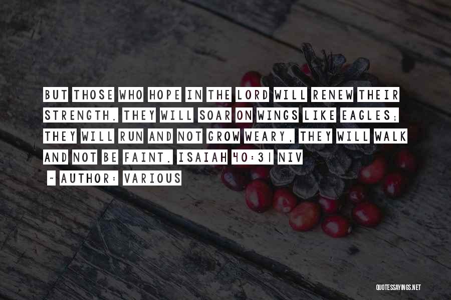 Various Quotes: But Those Who Hope In The Lord Will Renew Their Strength. They Will Soar On Wings Like Eagles; They Will