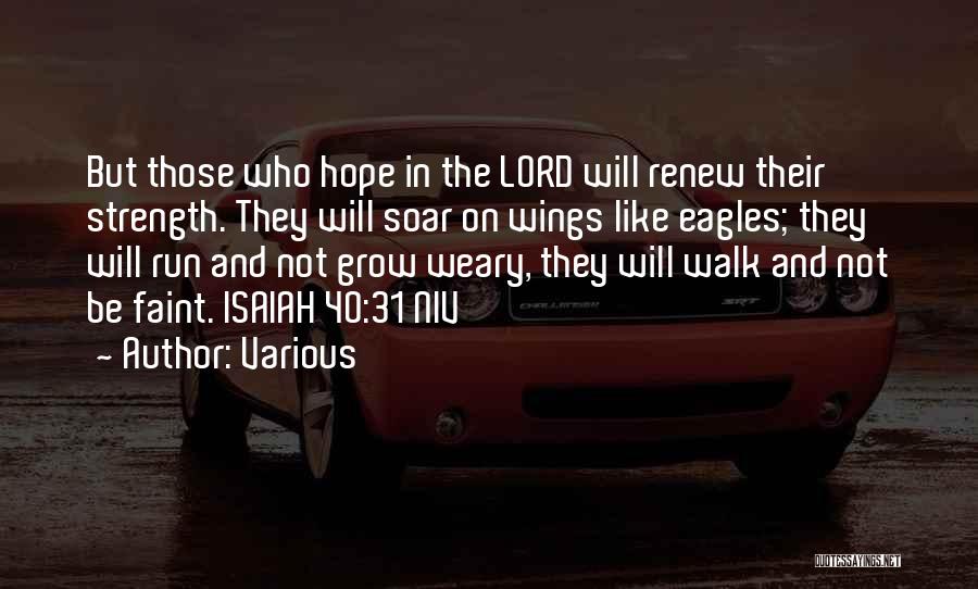 Various Quotes: But Those Who Hope In The Lord Will Renew Their Strength. They Will Soar On Wings Like Eagles; They Will