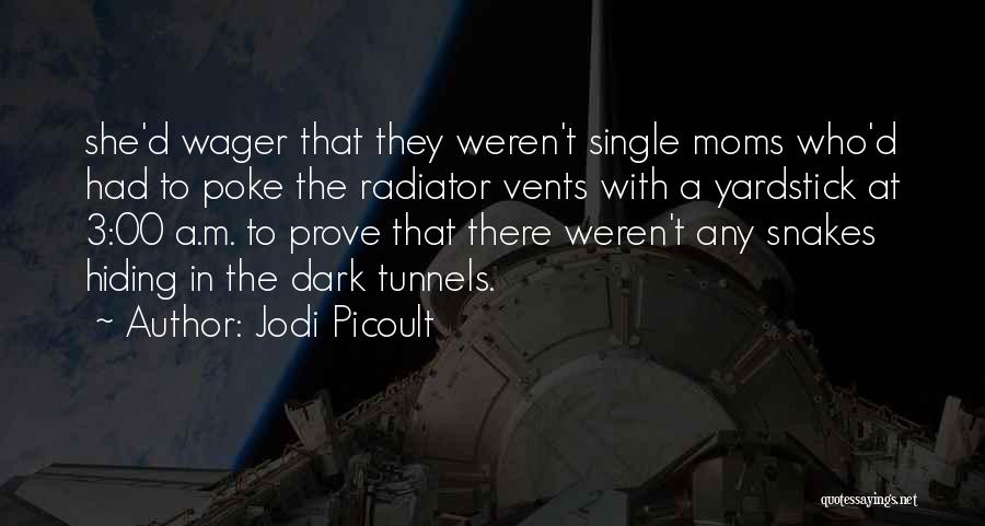 Jodi Picoult Quotes: She'd Wager That They Weren't Single Moms Who'd Had To Poke The Radiator Vents With A Yardstick At 3:00 A.m.